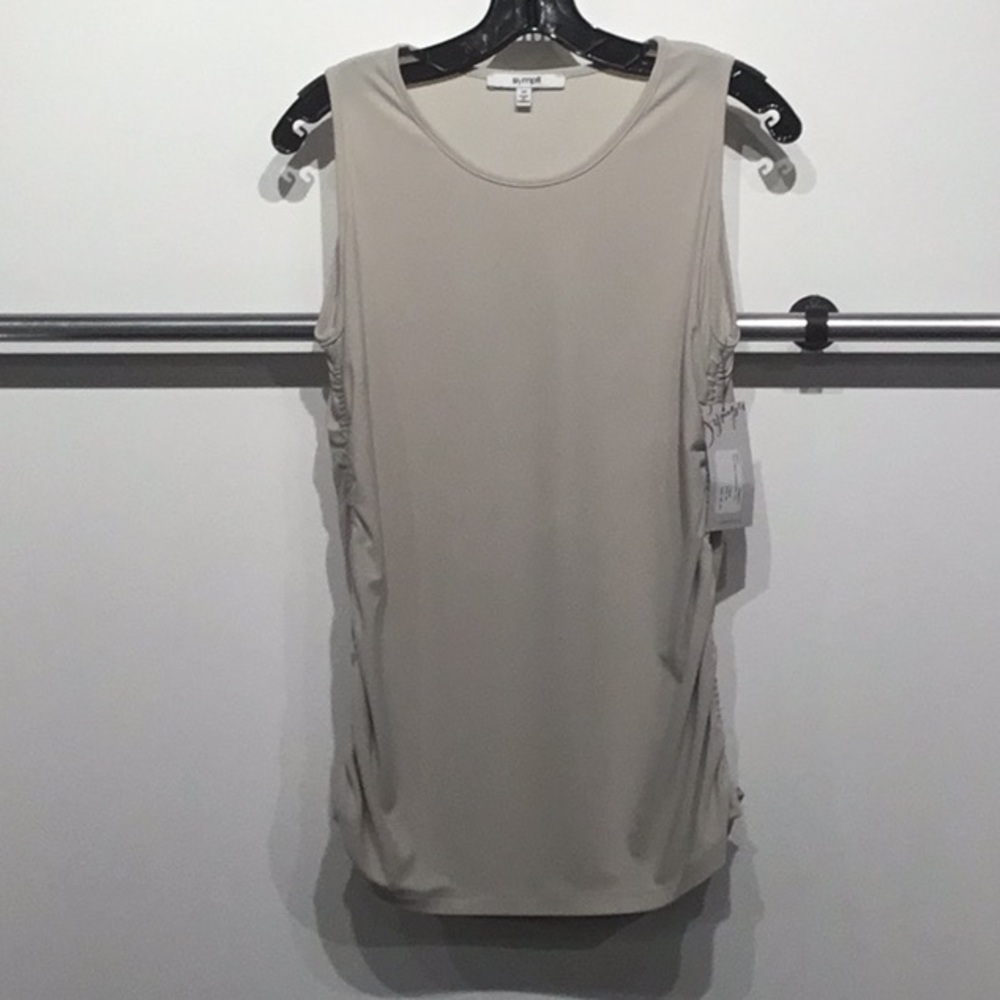 Sympli Cashew side shear tank top
